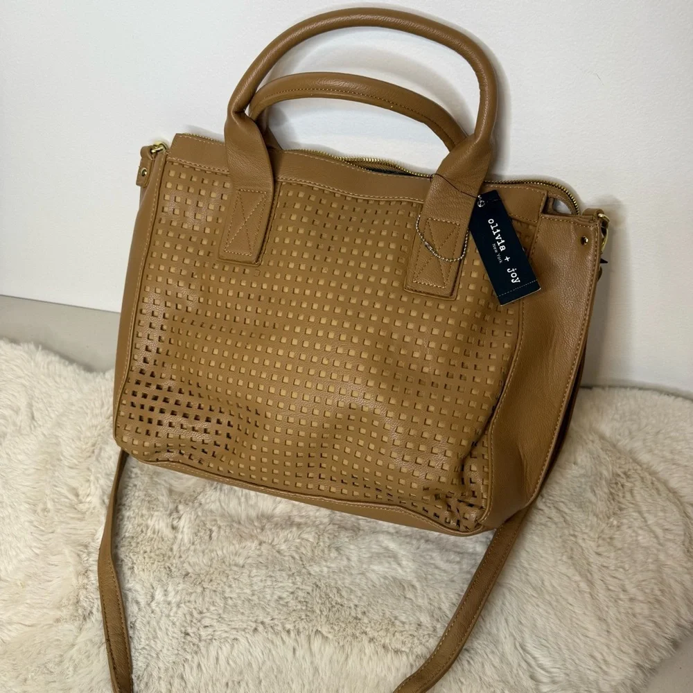 NWT‎ Olivia + Joy Caramel Satchel